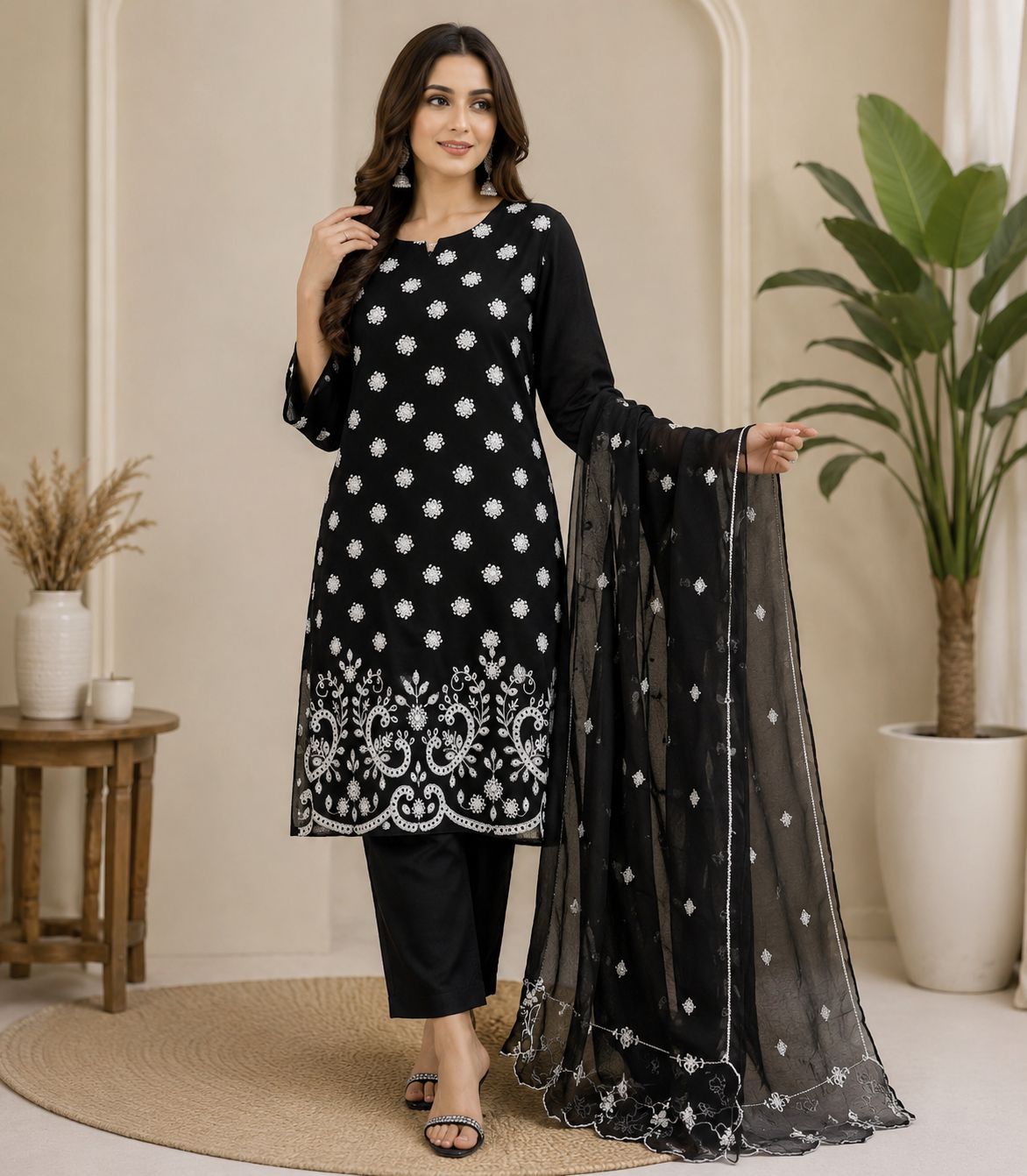 chickenkari embroidery 3piece