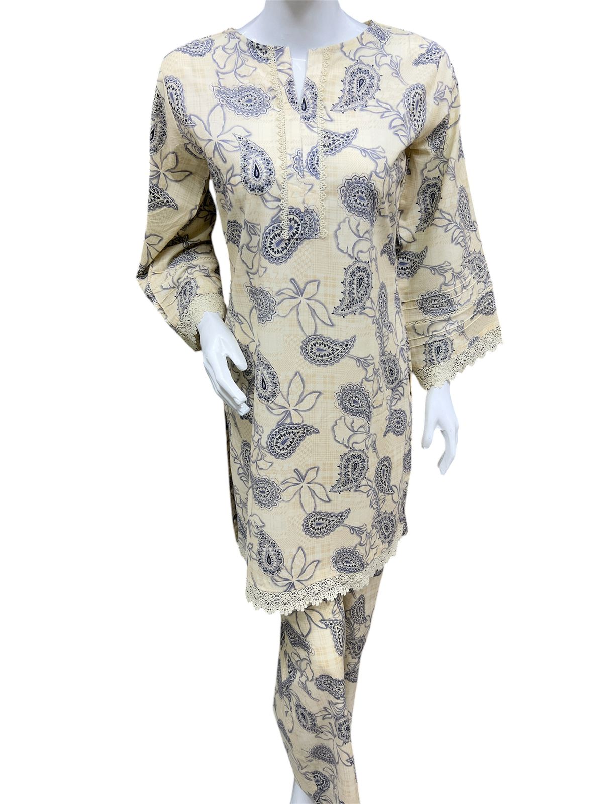 printed plazo co,ord set - Yellow Paisley