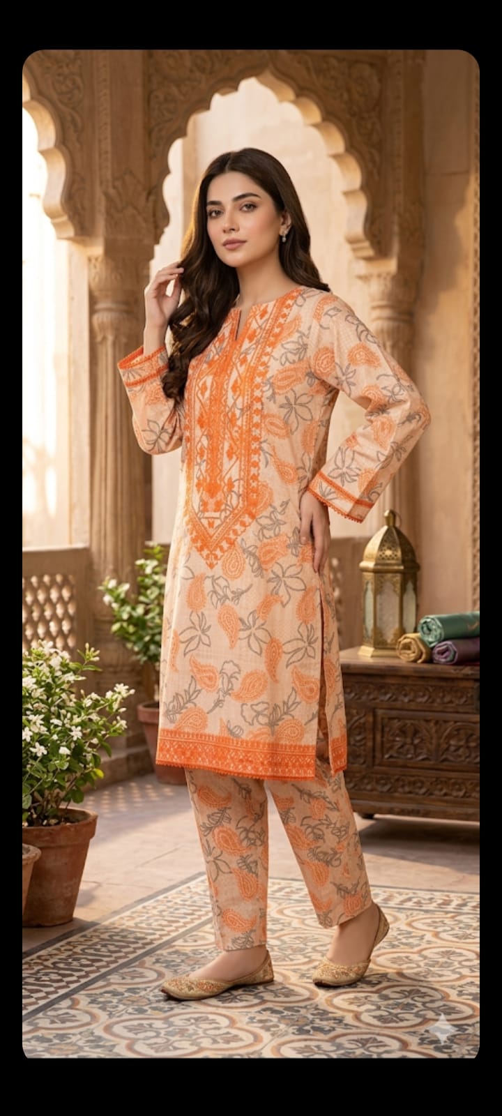 printed embroidery plazo co,ord set - 2