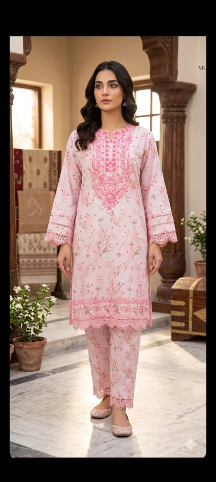 printed embroidery plazo co,ord set - 5